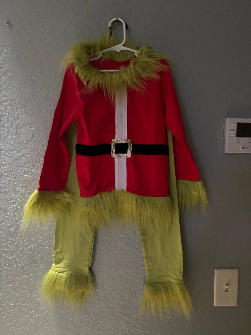 Kids Grinch-Inspired Red and Lime Costume Set